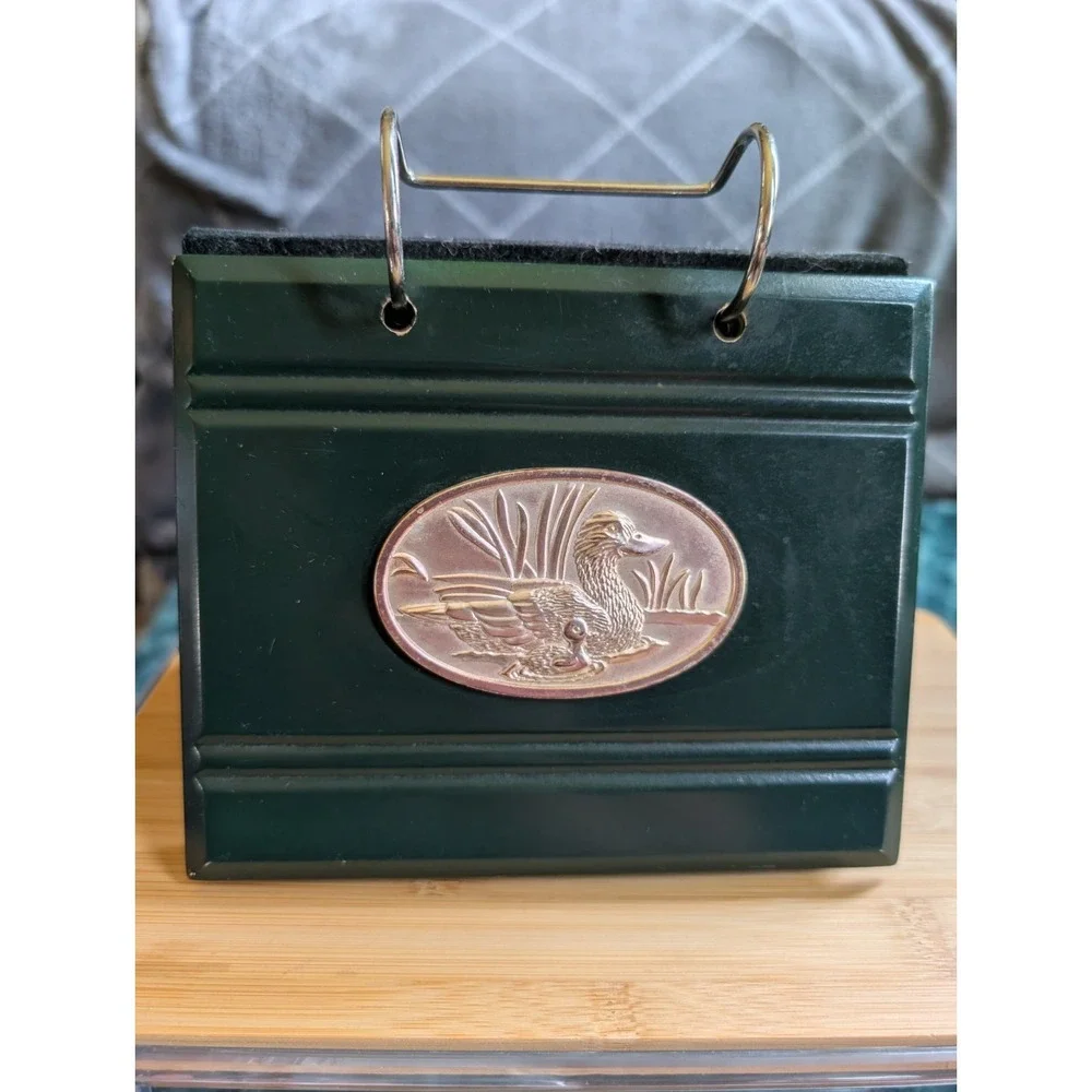 Vintage DesktopFlip Photo Album Green DuckEmblem UnusedPages MCM Cabin Decor